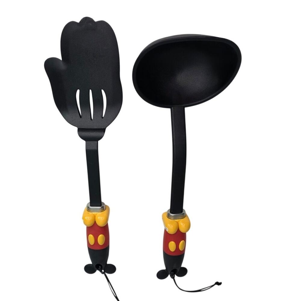 Disney Mickey Mouse Glove Spatula & Ladle Kitchen Utensil Set Black Red